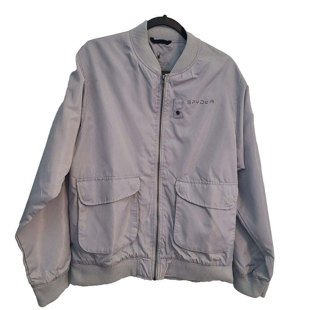 Spyder Bomber Jacket Mens M Gray Techwear Utility Flight Gorpcore Windbreaker